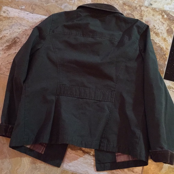 L.L. Bean army green100%cotton brown corduroy trim - Picture 6 of 8